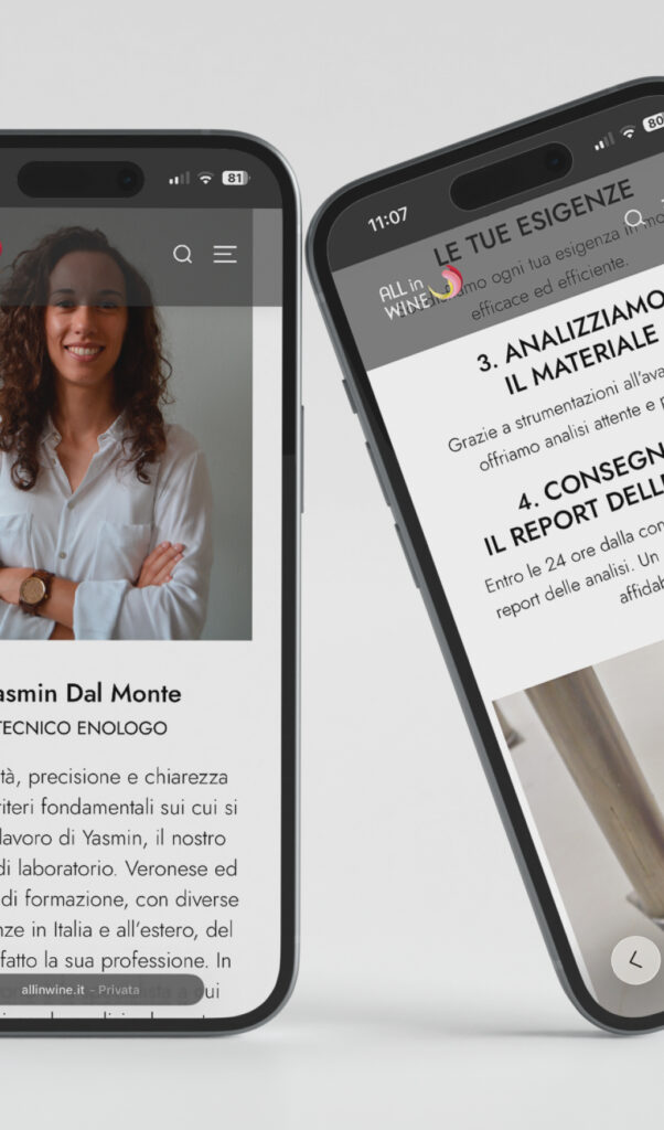 Elisa Rubele Studio - Web & Graphic Designer Freelancer - All in wine Phone V 1