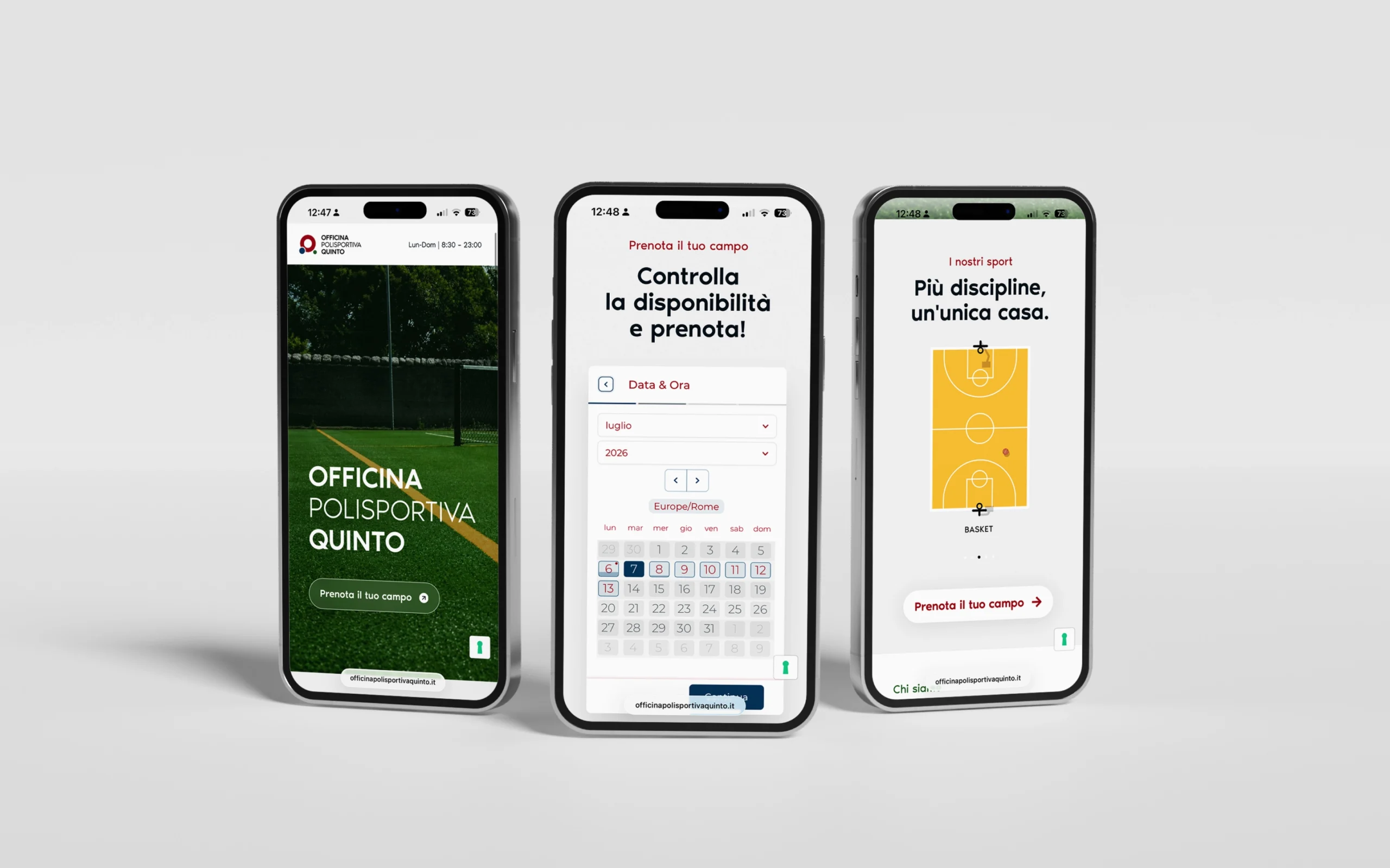 Elisa Rubele Studio - Web Design - Officina Polisportiva Quinto Sito Mockup